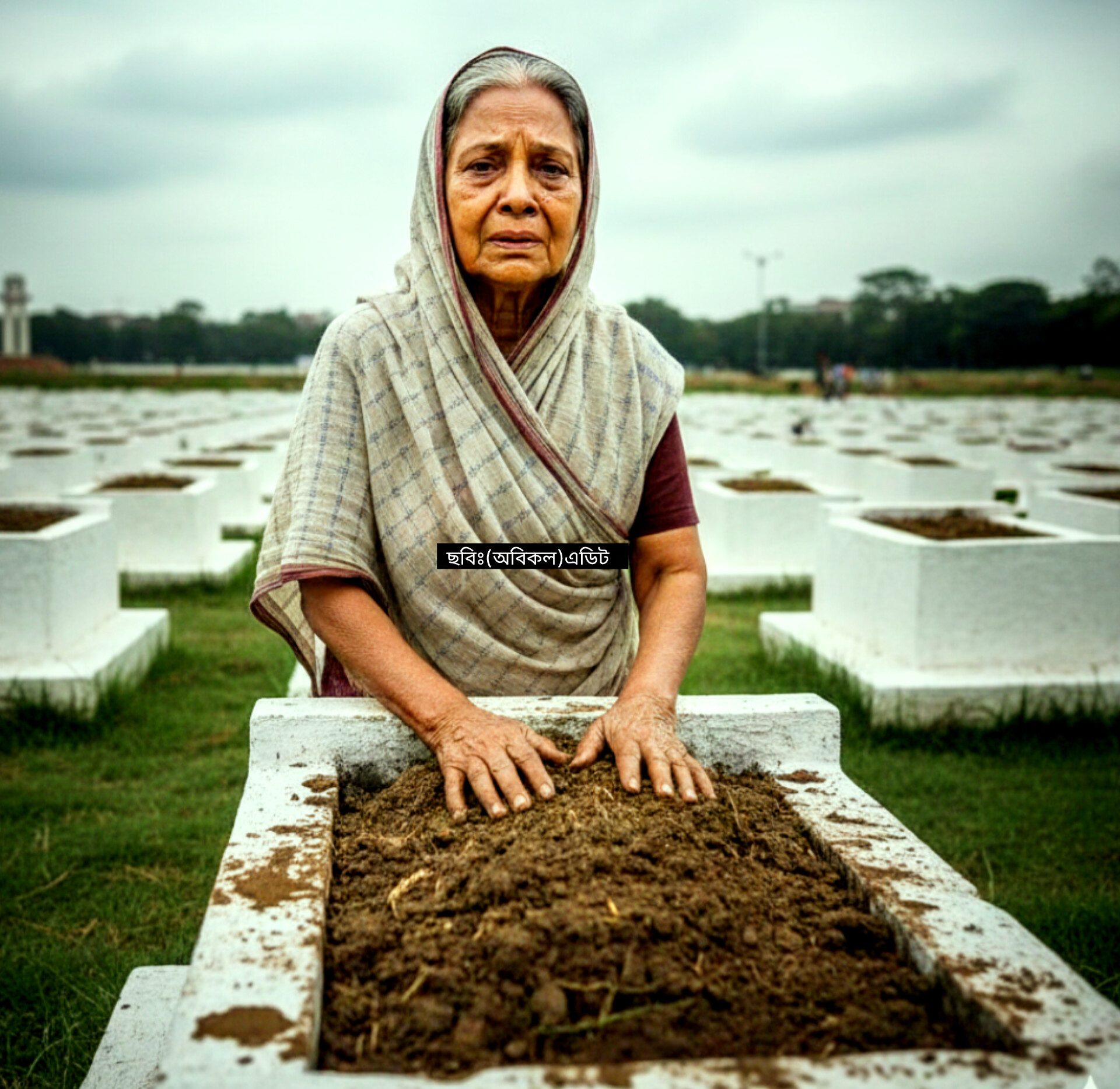 কবরের সামনে স্তব্ধ মা, ‘খোকা তুই কি একবার ফিরে আসবি?’
