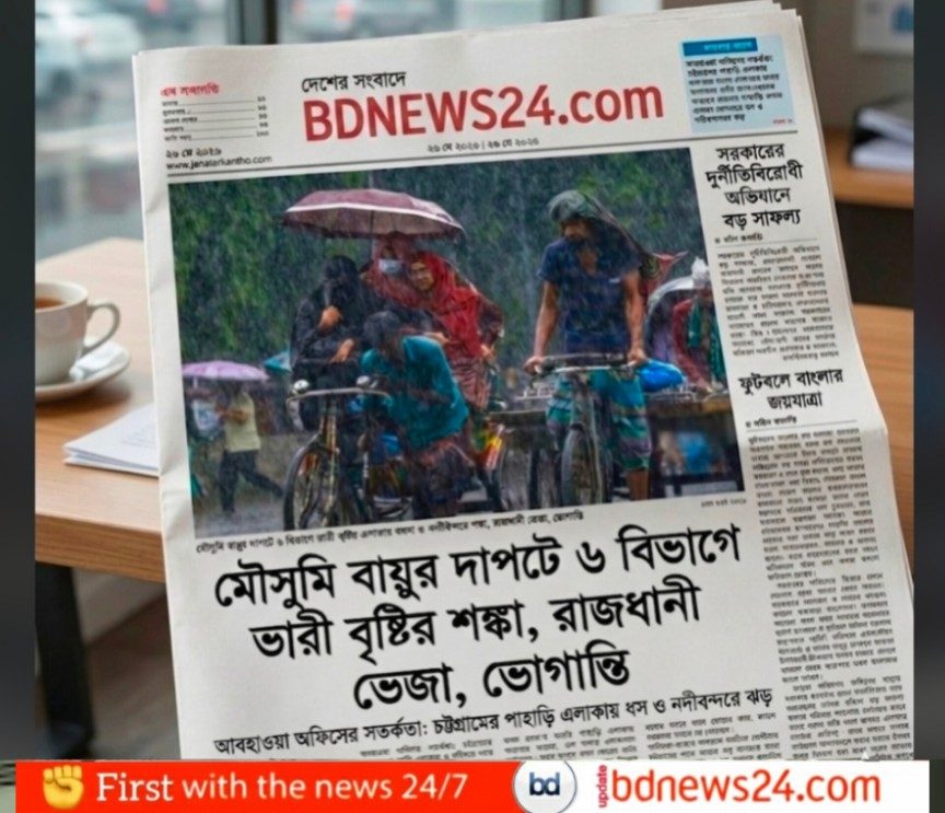 মৌসুমি বায়ুর সক্রিয়তা: ৬ বিভাগে ভারী বর্ষণের সতর্কতা